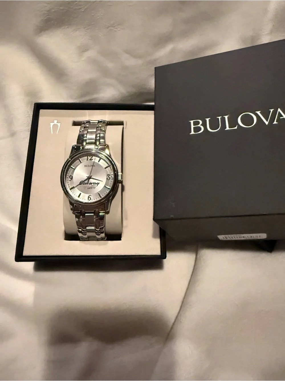 Bulova Silver Stainless Steel Watch with Silver Dial